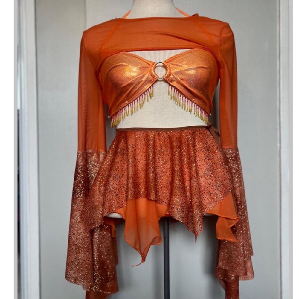 Handmade Orange Festival Set by Sew Electric – 3 Piece 🧡🍊🔥